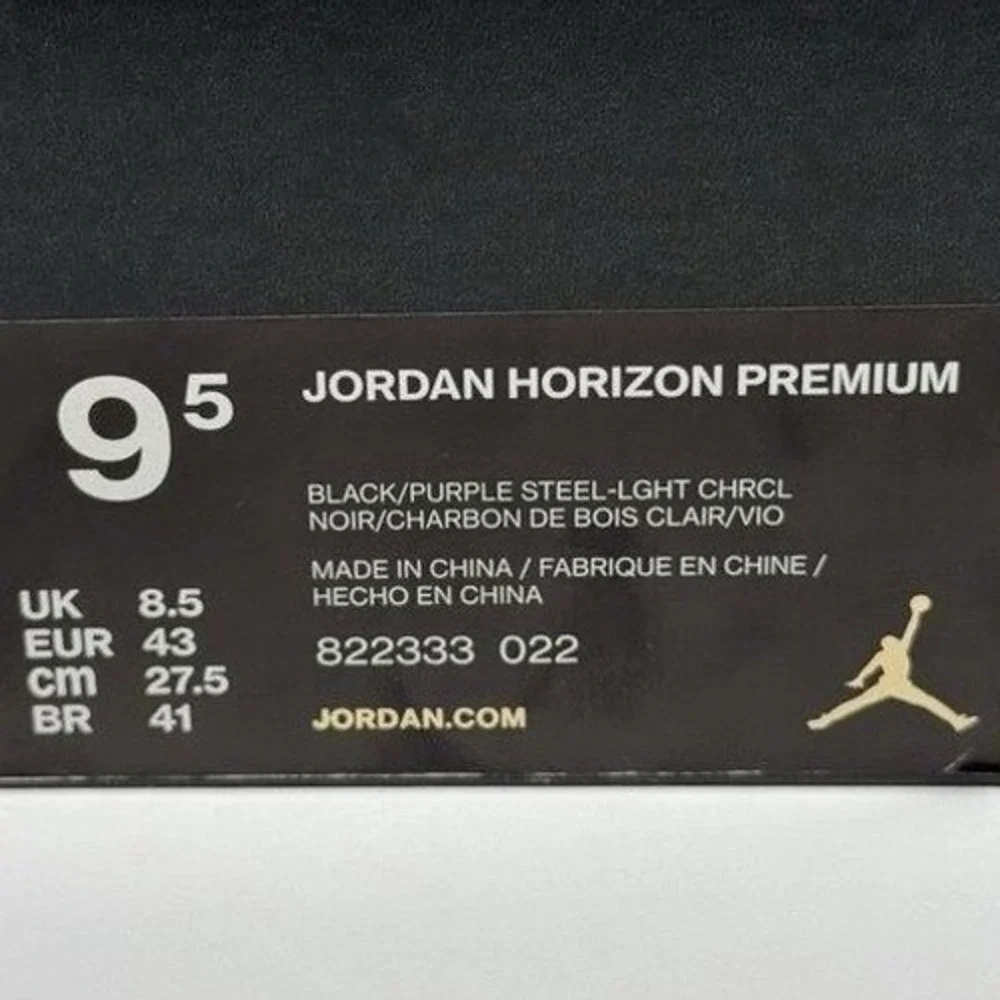 Jordan Horizon Premium‎ Black Purple Steel Light Charcoal 822333-022 Mens 9.5